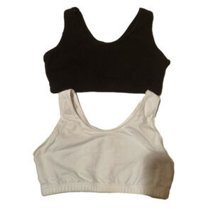 2 Zone Pro Stretch Sports Bras (Black & White) Medium